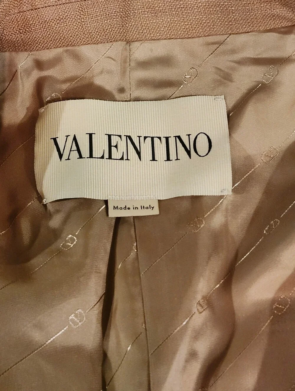 Valentino Garavani Camel Beige Hopsack Viscose Two Button Blazer 42 NWT $4750